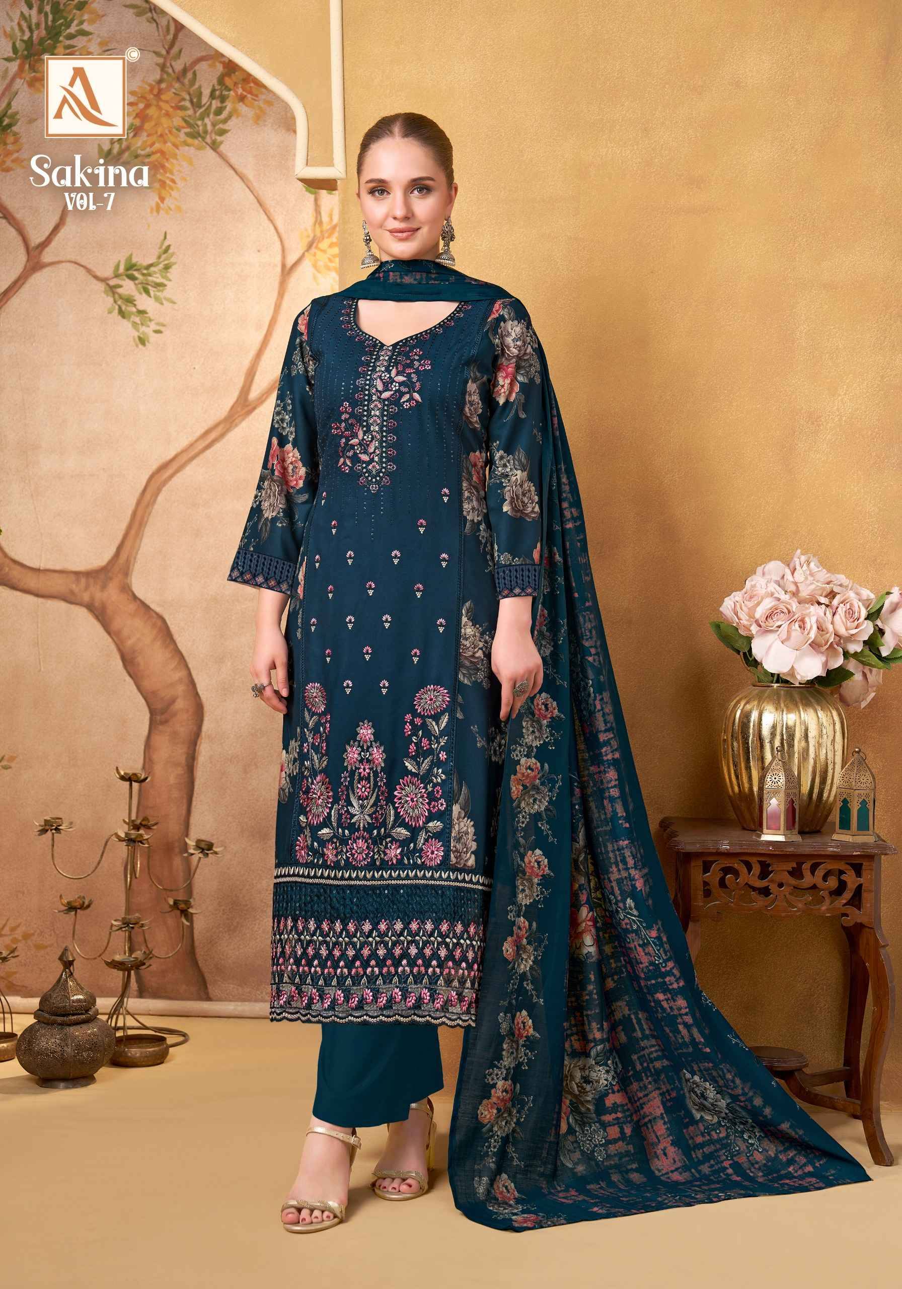 SAKINA-7 1115 01 to 06 Series Beautiful Stylish Festive Suits Fancy Colorful Casual Wear & Ethnic Wear & Ready To Wear Heavy Viscose Reyon Print Dresses At Wholesale Price